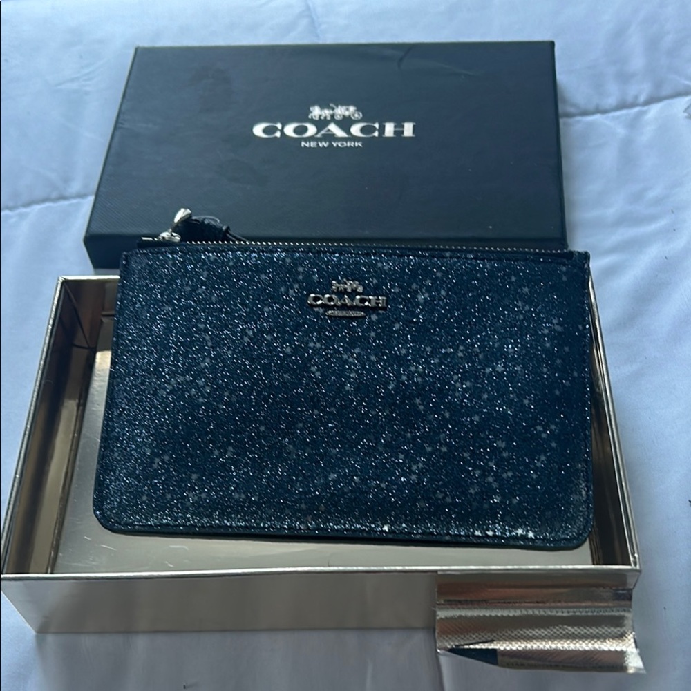 Coach Black Glitter Wristlet